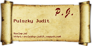 Pulszky Judit névjegykártya